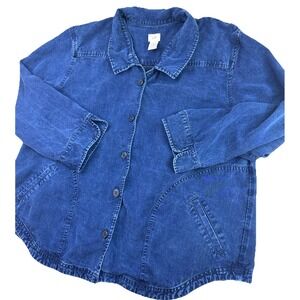 J Jill Denim Jacket 100% Tencel Soft Embroidered Detail Pockets Sz XL Petite